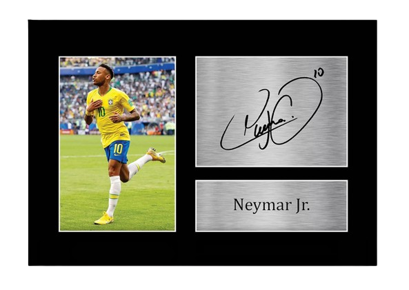 Neymar Jr printed signed autograph picture